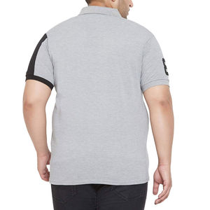 Chemise décontractée pour homme en coton Oxford gris bordeaux uni, tricotée, anti-plis, respirante, coupe classique, avec logo frontal, manches courtes - Product Image 3