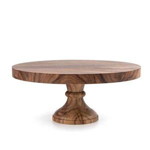 Soporte redondo de madera para tartas, pedestal de madera de mango, servidor de postres hecho a mano, exhibidor de postres para bodas, fiestas, hogar, artesanal de madera. - Product Image 1
