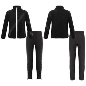 6-14 Kids <b>Girls</b> Casual Jacket Tops With Leggings Sets For Dance Figure <b>Skating</b> Workout Sports Dance Practice Clothes - Product Image 1