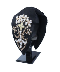 Black & Gold Knot Hairband Fashion <b>Accessory</b> Soft Padded Knot Design for Comfortable Sophisticated Finish Occasions and <b>Weddings</b> - Product Image 3