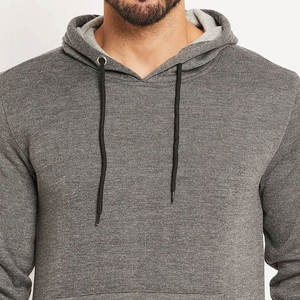 Sweat-shirt à capuche gris pour homme, coupe classique, couleur unie, en coton French Terry, pull décontracté, idéal pour l'automne, personnalisable OEM - Product Image 5