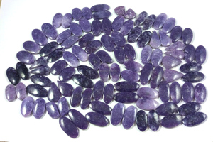 Pierre précieuse naturelle Lepidolite en paire, cabochons, pierres à facettes, cristaux de guérison, vente en gros, exportation - Product Image 2