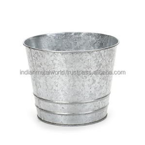 Garden Accessories <b>Galvanized</b> Planters High Demanding Metal Decorative <b>Tubs</b> Rustic Metal Garden Buckets for Sale - Product Image 5