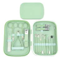 Juego de 18 Piezas de Cortaúñas de Acero Inoxidable de Alta Calidad con Estuche Personalizado, Kit de Manicura y Pedicura, Cortaúñas para Manos y Pies