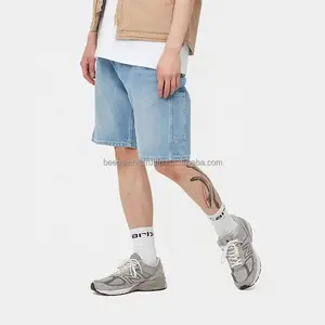 Streetwear bermuda surdimensionné pour hommes OEM short en coton denim déchiré avec broderie dégradée pour hommes - Product Image 4