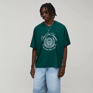 เสื้อยืดโอเวอร์ไซส์ผู้ชาย ทรงหลวม ไหล่ตก ทรงบ็อกซี่ แขนสั้น ผ้าฝ้าย สตรีทแวร์ ลายกราฟิก เสื้อทรงหลวมโอเวอร์ไซส์สำหรับผู้ชาย - Product Image 1