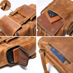 Sac de voyage week-end en cuir véritable 24 pouces grande capacité vintage Crazy Horse pour homme, vente en gros, usine OEM, logo personnalisé - Product Image 5