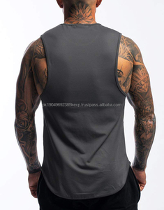 Ventes en gros de débardeurs de fitness respirants à côtes, ajustés au corps, pour hommes - Product Image 4