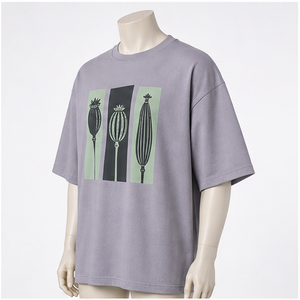 Oversized Drop Shoulder 100% Cotton Tee with Leaf Vine Print Quick Dry Short Sleeve Premium Streetwear Apparel - Product Image 4