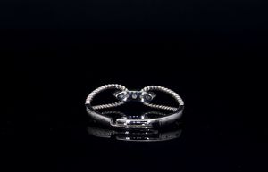 Minimalist <b>Plain</b> Band <b>Ring</b> 18K Solid Gold Rhodium Plated Unisex Everyday Wear Twisted Rope Design - Product Image 4