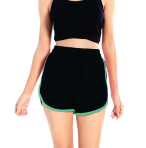 Shorts OEM taille haute croisée pour femme, coupe droite ample, respirant, en coton lavé, style décontracté d'été, vintage - Product Image 4