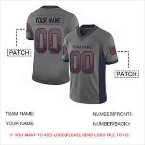 Jersey de Fútbol Americano Personalizado para Hombre, con Capucha, Manga Larga, Bordado, Malla Transpirable, Uniforme de Equipo, Gris, Azul Marino, Rojo, Todos los Colores - Product Image 4
