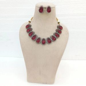 Hand-Carved <b>Ruby</b> <b>Necklace</b> Indian Polki Diamond Jewelry Traditional Bridal Wedding <b>Necklace</b> Statement Ethnic Jewelry Gift for Her - Product Image 1