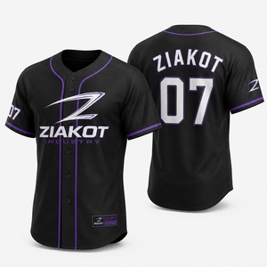 Ziakot เสื้อเบสบอลสำหรับผู้ชาย, เสื้อกีฬาสีขาวสีเขียวสีน้ำเงินลายทางแขนสั้นกระดุมด้านหน้าของแท้ - Product Image 2