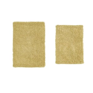 Juego de Alfombrillas Antideslizantes para Baño, Alfombras Absorbentes de Agua, de Algodón Azul, de la India - Product Image 1
