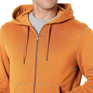 Men's Winter Cotton <b>Fleece</b> 500 GSM Heavyweight Zip Up Hoodies New Style Design Your Own Premium Cotton Long Sleeve Hoodie Men - Product Image 6