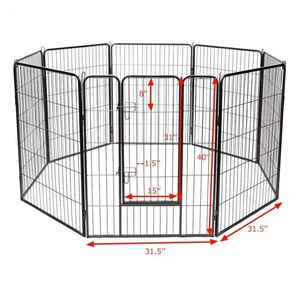 Corral para Mascotas Resistente de 40 Pulgadas con 8 Paneles Metálicos, Valla para Perros, Puertas y Corrales para Mascotas de Primera Calidad - Product Image 6