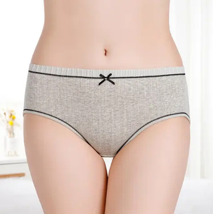 Braguitas de Bikini de Alta Calidad para Mujer, Tallas Grandes, Algodón/Poliéster, Diseño Liso Tejido, Ropa Interior - Product Image 5
