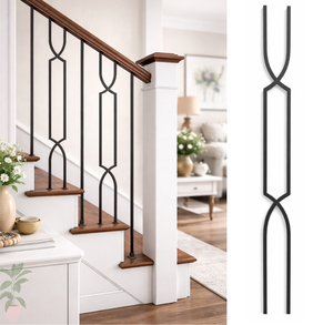 Balaustre Cuadrado de Arco Cruzado, Balaustre Metálico Contemporáneo para Escaleras, Pilar Moderno para Cualquier Escalera - Product Image 6
