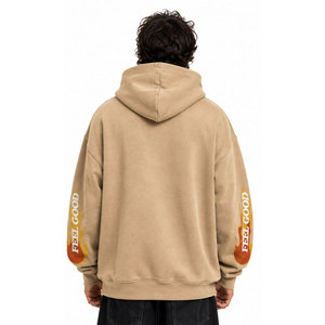 Sudadera con Capucha Unisex Extra Grande de Algodón con Estampado de Dibujos Animados, Mangas con Diseño de Llama, Informal, para Otoño - Product Image 3