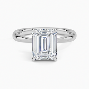 BOJ <b>Ring</b> 081 <b>Emerald</b> Cut 925 <b>Silver</b> Floral Inspired Solitaire Diamond <b>Ring</b> 2ct D Color VVS1 Moissanite GRA Certified Low Price - Product Image 1