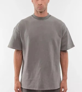 Camiseta Moderna Azul Polvoriento de Corte Holgado para Hombre, Algodón Premium, Estilo Urbano Relajado, Cuello Redondo Minimalista, Lista para Impresión Personalizada - Product Image 6
