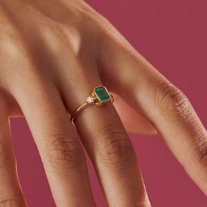 แหวนเพชรทรง Asscher ชุบทอง 14K สไตล์คลาสสิก เครื่องประดับหมั้นสำหรับทุกเพศ ได้รับการรับรองจาก IGI - Product Image 4
