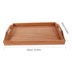 Bandeja Cuadrada de Madera de Mango de 33 cm x 22 cm, de un Solo Nivel, Apta para Lavavajillas, Diseño Moderno, Acabado Pulido, Vajilla - Product Image 1