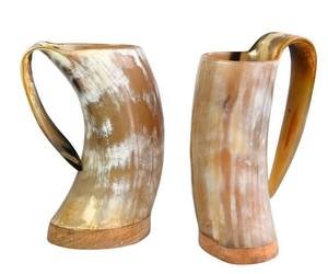 Authentic 100% Polished Buffalo Horn Tankard Viking Style Animal Themed Nautical Eco-Friendly <b>Large</b> Capacity Beer Drinking <b>Mug</b> - Product Image 1