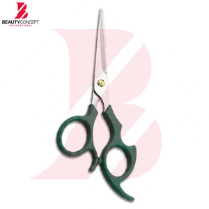 Tijeras de Peluquería Ergonómicas de Plástico Verde Oscuro con Mango de Plástico, Cuchilla Afilada de Acero Inoxidable, Tijeras para Cortar Cabello, Calidad Profesional de Salón - Product Image 3
