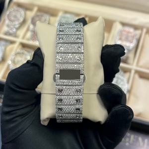 Montre automatique 40MM de haute qualité MiYOTA, classique, de luxe, sportive, entièrement sertie de moissanite, couleur D, VVS, acier inoxydable, unisexe - Product Image 4