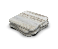 Assortiment de dessous-de-verre ronds de qualité supérieure avec motif élégant et support de rangement