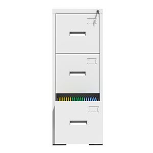 Armoire à dossiers verticale en métal à 3 tiroirs, format A4/Legal/Lettre, design étroit avec serrure et fente pour carte, pour bureau ou usage domestique - Product Image 2