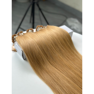 เคราตินผมมนุษย์บริสุทธิ์แบบทรงตรงปลายแบนสีบลอนด์น้ำผึ้ง - Product Image 1