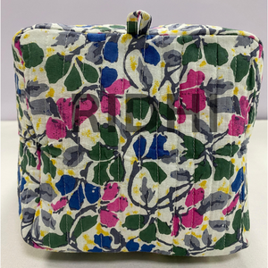 Bolsas de Maquillaje Cosméticas de Algodón Acolchado Ecológicas Wild Flower con Cierre, Reutilizables, Personalizadas con Estampado Boho para Uso Diario y de Mercado - Product Image 5