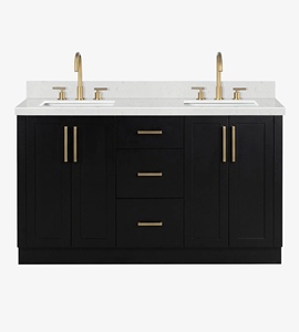 Custom Zacchaeus 60 Inch Bathroom Vanity Cabinet Double Sink Cabinet Only <b>6</b> Finish Options Factory Direct Vietnam - Product Image 1