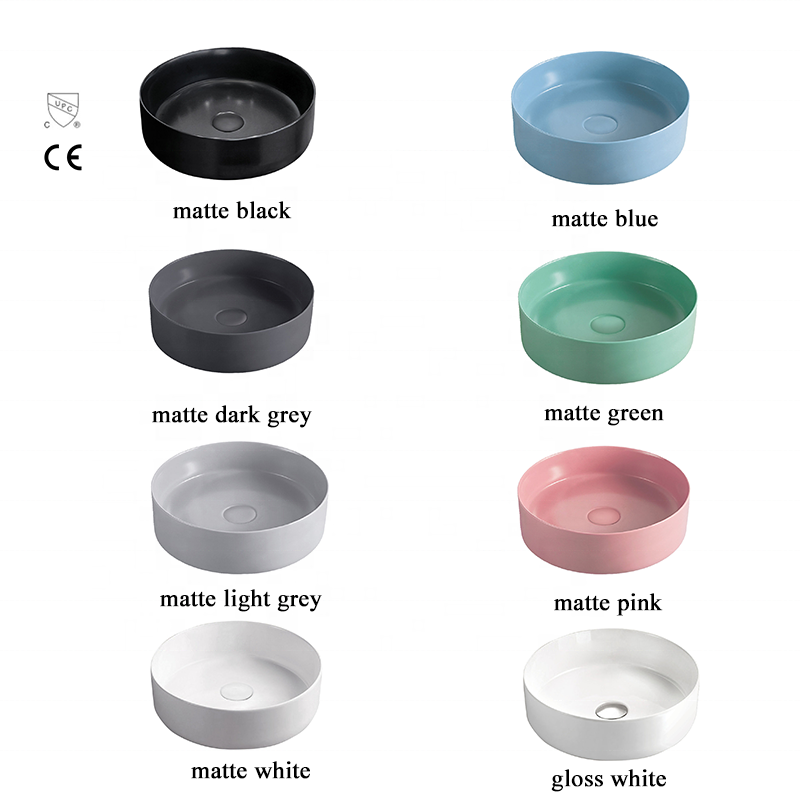 Раковина MEIYANI в современном стиле, дизайнерская раковина, керамическая раковина круглой формы, раковина матовая розовая