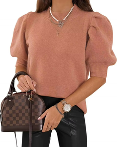 Suéter de Punto con Mangas Abullonadas para Mujer, Tendencia Primavera-Verano, Estilo Casual - Product Image 4