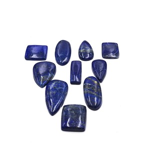 Lot de pierres précieuses en lapis-lazuli naturel, formes variées, cabochons, 5-40 mm, pour la création de bijoux faits main - Product Image 2