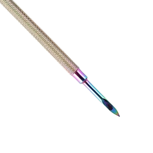 Pousse-cuticules professionnel double face en acier inoxydable, forme cuillère, finition arc-en-ciel, pour l'élimination et le soin des cuticules - Product Image 4