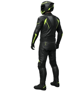 Traje de Motociclismo de Cuero Negro y Verde, de Una Pieza, con Protección, para Pista, Personalizado, OEM, Venta al Por Mayor - Product Image 2