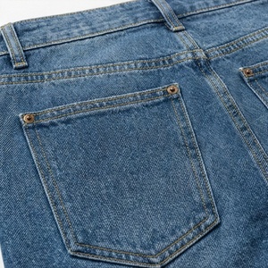Classic Womens Denim Shorts High Waist Customized Color <b>Jeans</b> Straight <b>Button</b> Distressed Ripped Casual Summer Style Look - Product Image 5