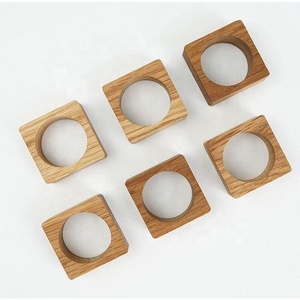 Ronds de serviette en bois écologiques modernes, taille personnalisable, décoration de table par la collection artisanale - Product Image 2