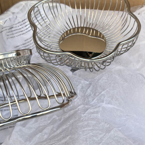 Panier à légumes en fil métallique en forme de fleur, panier à fruits décoratif pour la maison, panier à pain - Product Image 3