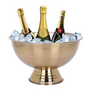 Hot Selling Durable <b>Gold</b> Plated Stainless Steel Champagne Bowl For Bottle Chilling Use Home And Party Serving Use Champagne Bowl - Product Image 1