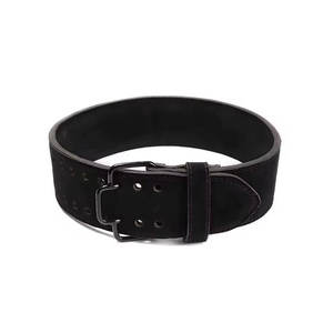 Ceinture de musculation en cuir robuste avec boucle à double ardillon pour la musculation en salle de sport - Product Image 1