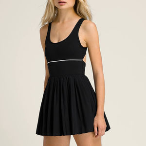 Vestido de Tenis Plisado Personalizado para Mujer, Vestido de Tenis Corto sin Mangas Estilo Preppy, Vestido Deportivo con Encaje, Atuendo Deportivo de Tenis OEM - Product Image 4