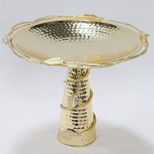 Creative <b>Tree</b> Branch Shape Design Shiny Silver Plated & Black Color Inside Two-Tier Cake <b>Stand</b> For Table Presentation - Product Image 6