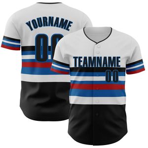 Custom Yourteams Baseball Jersey Unisex Black Red Short Sleeve <b>Button</b> Front Heat-Transfer Printed Breathable Polyester Winter - Product Image 6