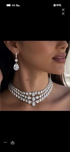 Pendientes de boda cristianos para mujer, personalizados, de oro de 14 quilates, con moissanita clásica, perla de imitación, corte de pera, engaste de canal, colgantes, 0.1m - Product Image 2